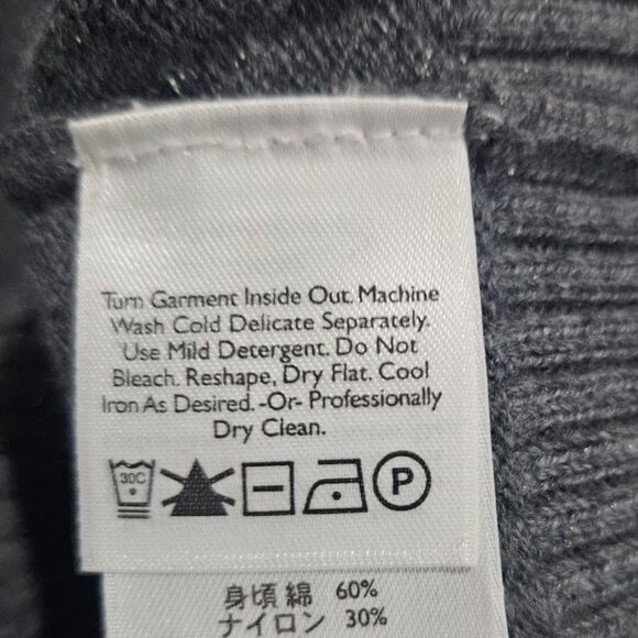 Eddie Bauer Tall Angora Blend Sweater Gray Snowflake Embroidered Sz Medium Tall - Picture 5 of 7